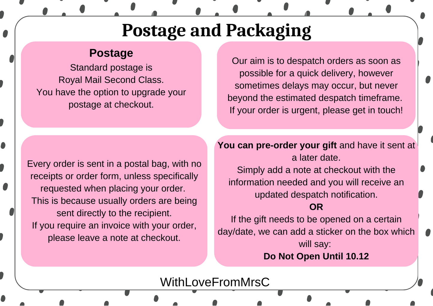 Personalised Pink Letterbox Pamper Hamper Gift