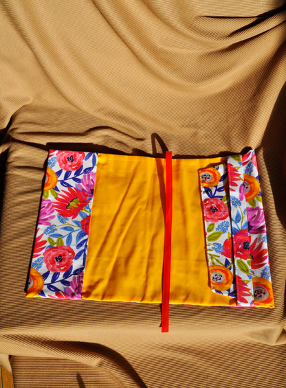 One-of-a-Kind Japanese Inspired Adjustable Floral Fabric Book Cover | Hardback Size | Ribbon Bookmark Included