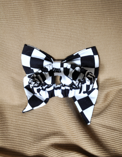 Handmade Monochrome Hair Accessory Set | 4-Piece Scrunchie & Bow Bundle | Sustainable | One-of-a-kind | Eco-Friendly Gift