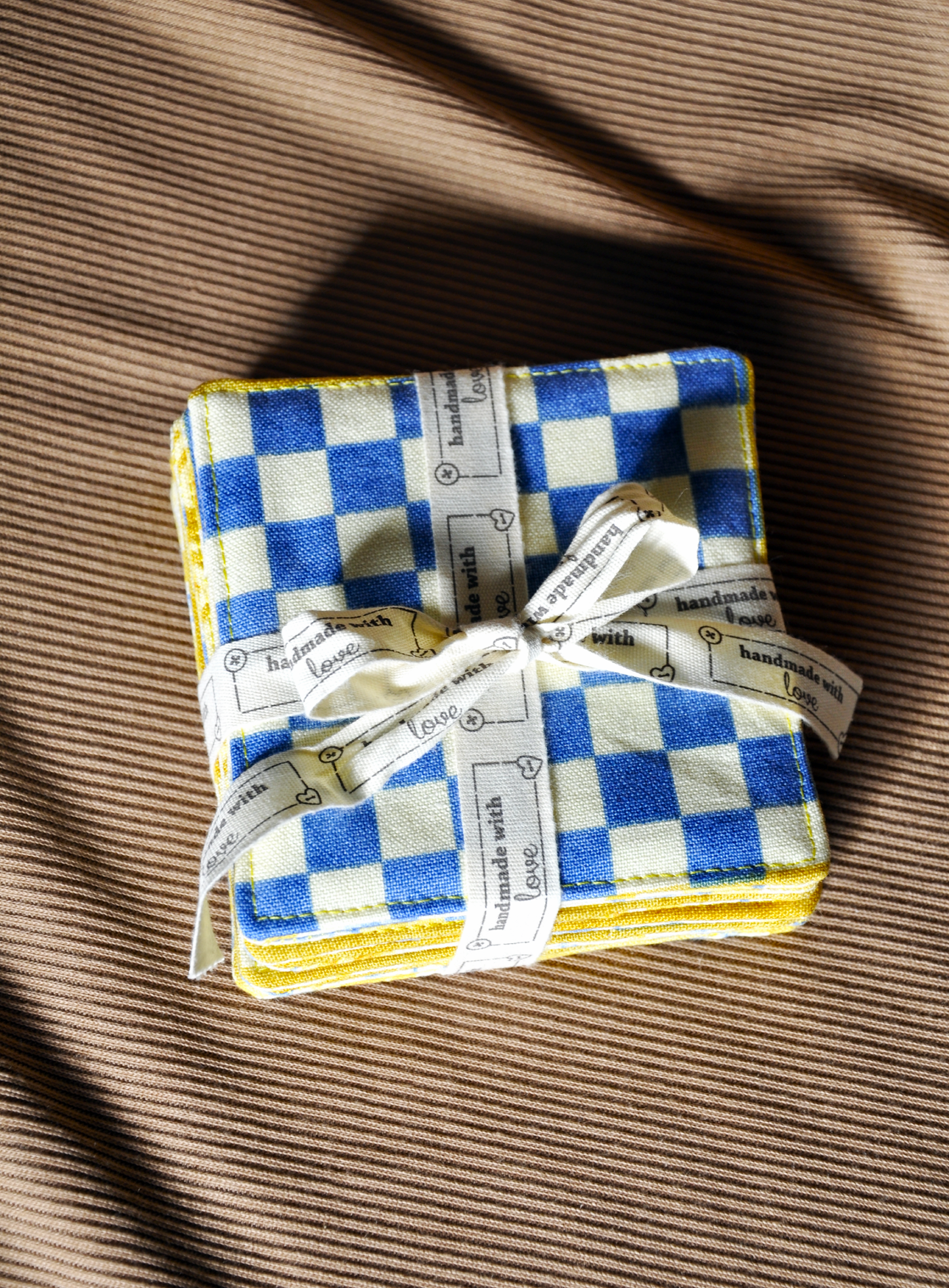 Handmade Retro Inspired Fabric Coasters – Set of 8 | Sustainable Homeware from Reclaimed Textiles