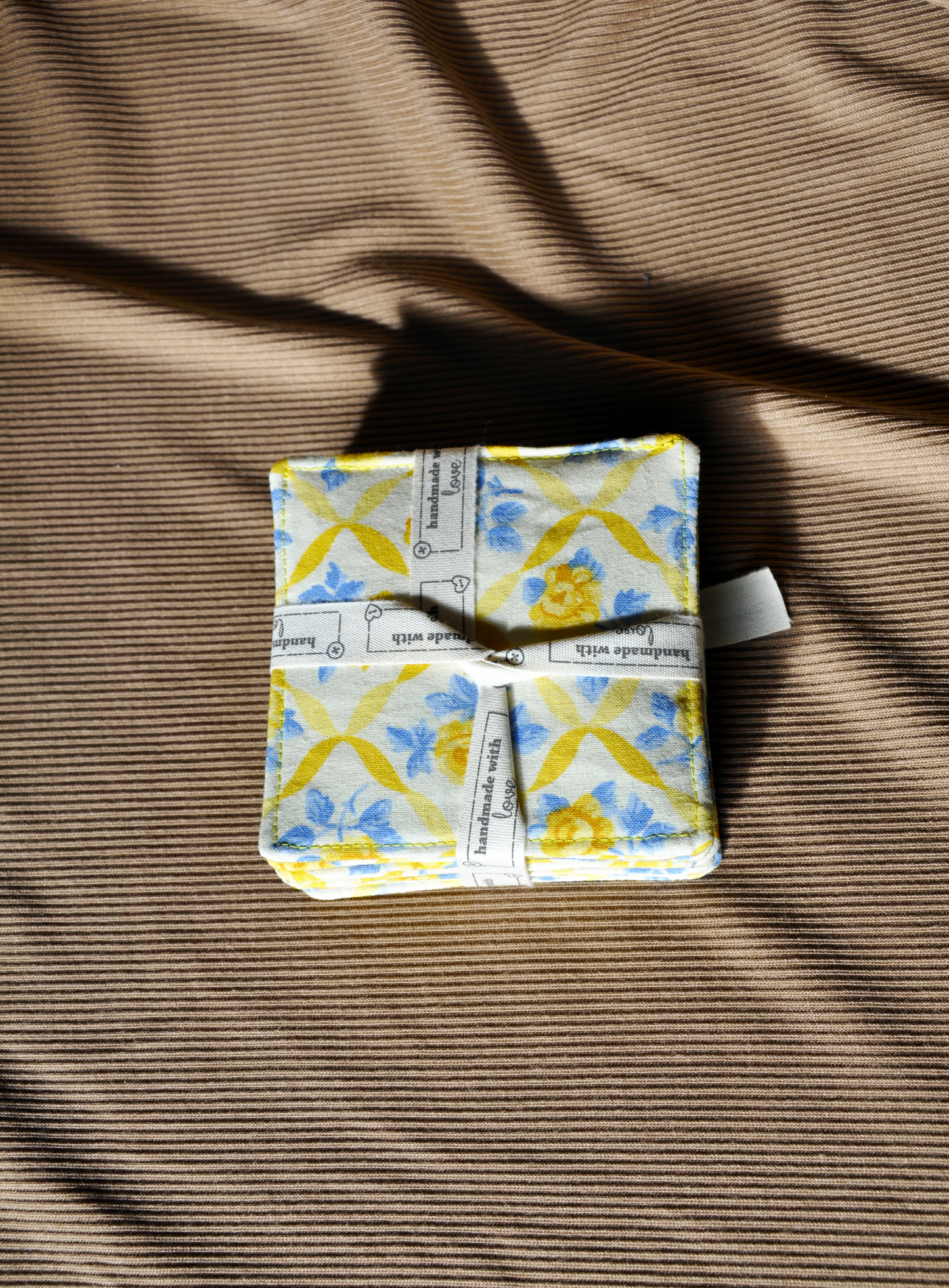 Handmade Retro Inspired Fabric Coasters – Set of 8 | Sustainable Homeware from Reclaimed Textiles