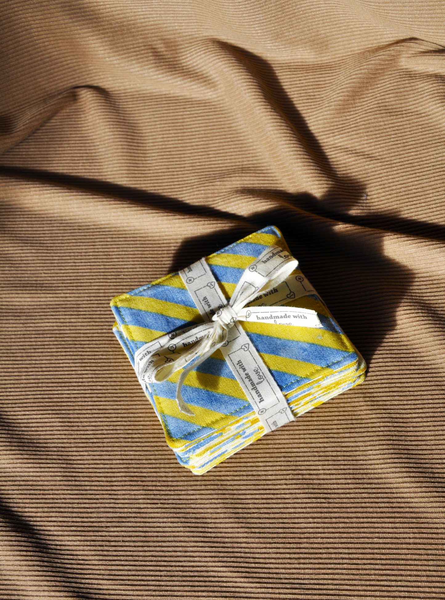 Handmade Retro Inspired Fabric Coasters – Set of 8 | Sustainable Homeware from Reclaimed Textiles