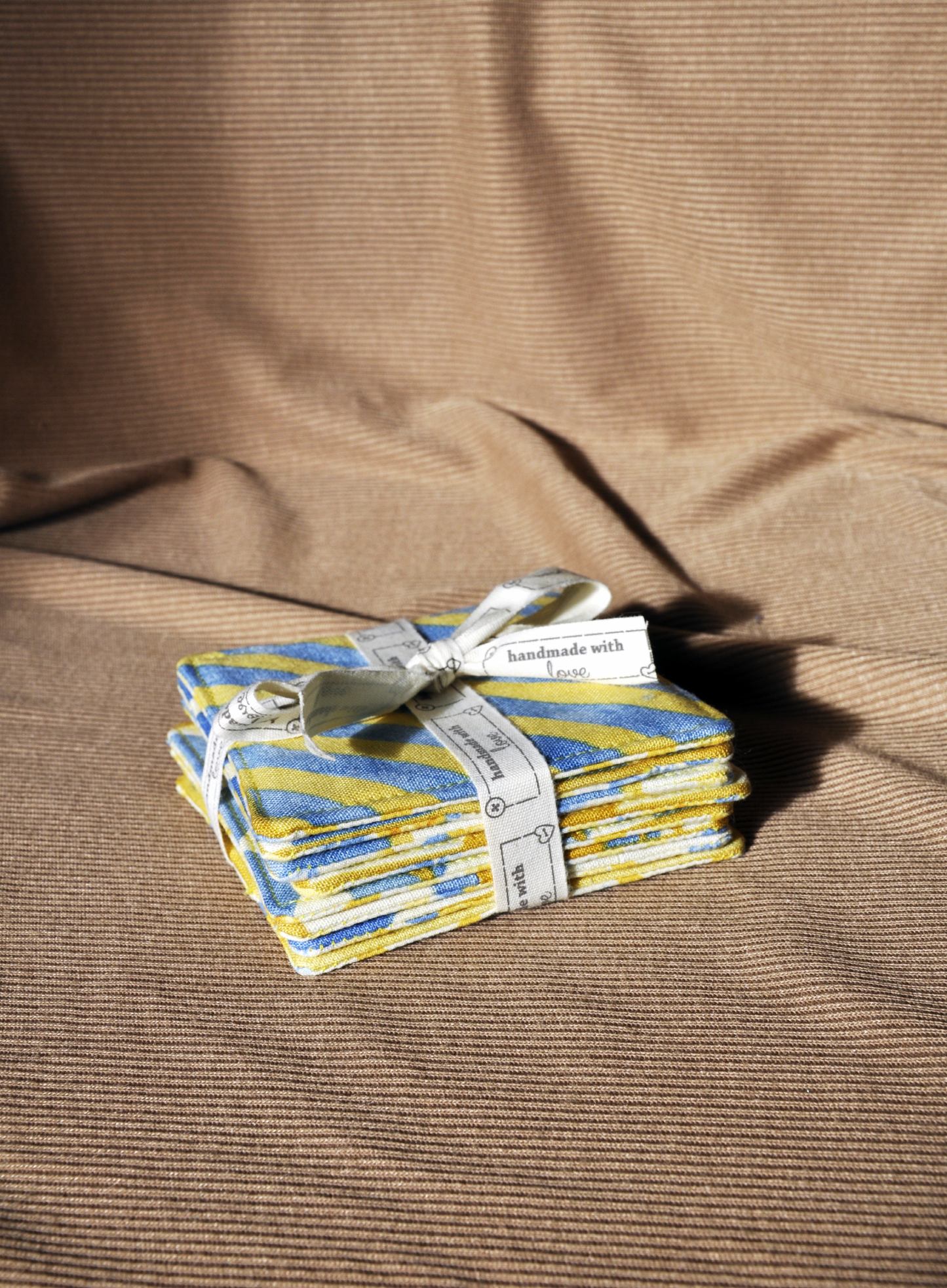 Handmade Retro Inspired Fabric Coasters – Set of 8 | Sustainable Homeware from Reclaimed Textiles