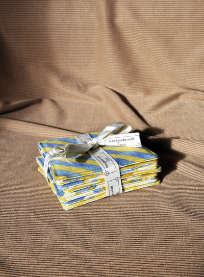 Handmade Retro Inspired Fabric Coasters – Set of 8 | Sustainable Homeware from Reclaimed Textiles