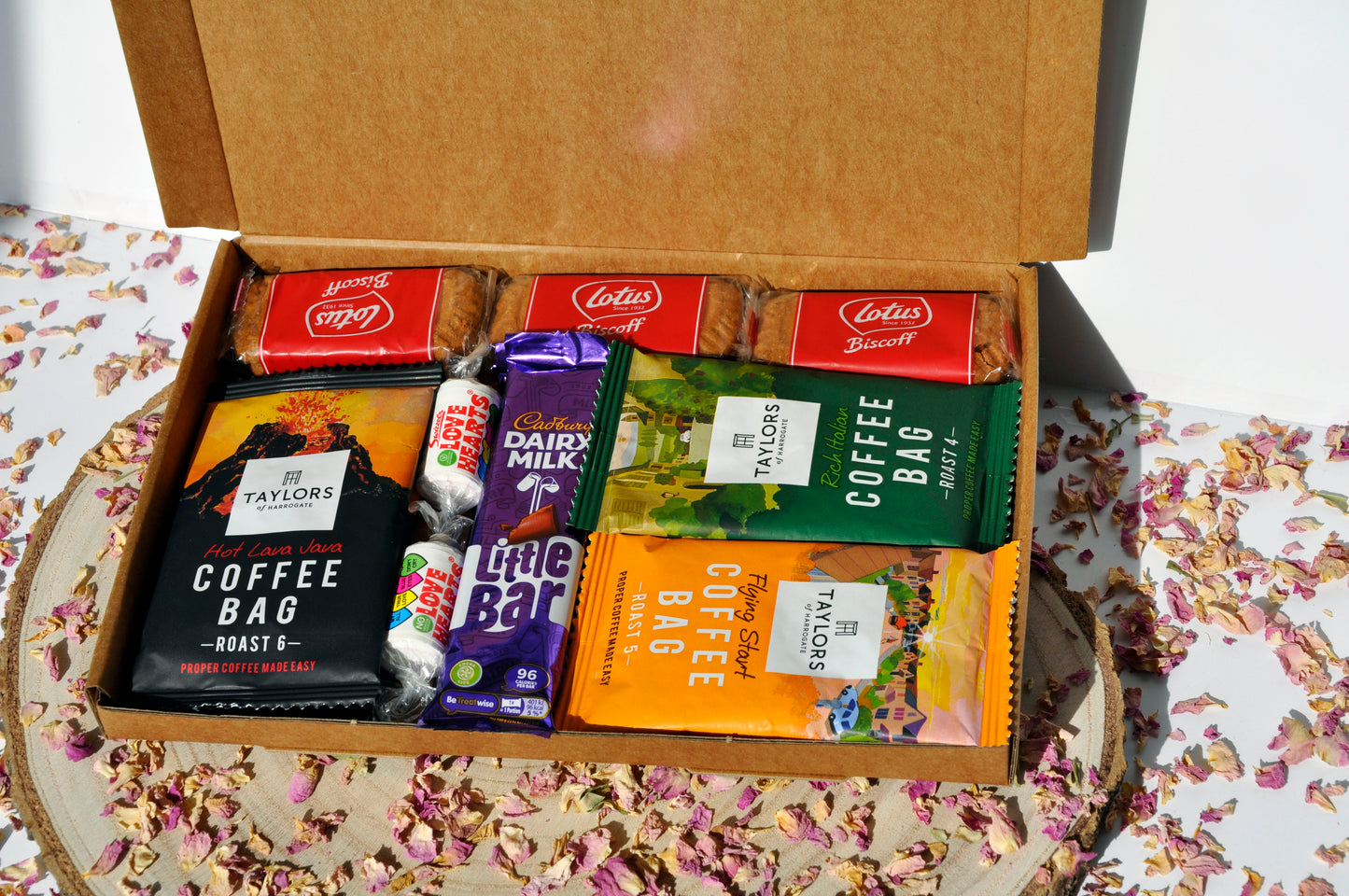 Medium Letterbox Coffee Hamper,  Coffee, Tea, Biscuits and Chocolate