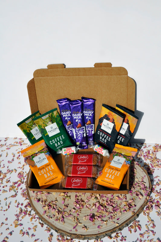 Medium Letterbox Coffee Hamper,  Coffee, Tea, Biscuits and Chocolate