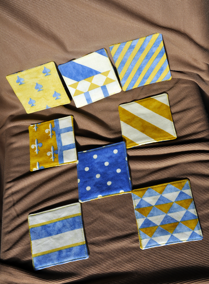 Handmade Retro Inspired Fabric Coasters – Set of 8 | Sustainable Homeware from Reclaimed Textiles
