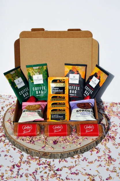 Medium Letterbox Coffee Hamper,  Coffee, Tea, Biscuits and Chocolate