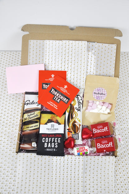 Letterbox Hamper Gift Set | Coffee, Tea, Hot Chocolate & Sweet Treats