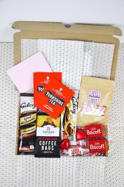 Letterbox Hamper Gift Set | Coffee, Tea, Hot Chocolate & Sweet Treats