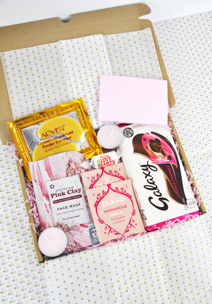 Personalised Pink Letterbox Pamper Hamper Gift