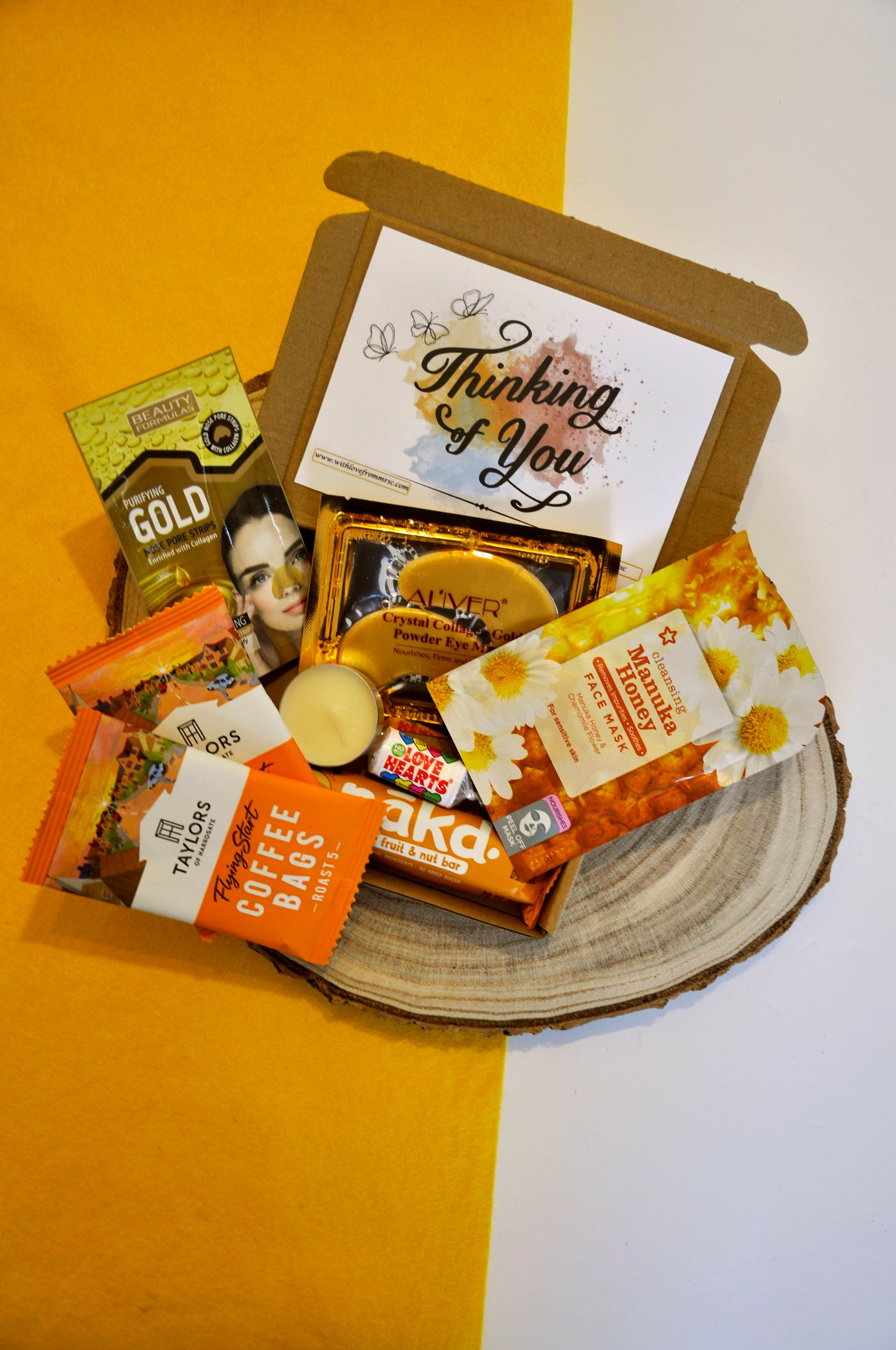 Yellow Mini Spa Pamper Hamper Gift Box